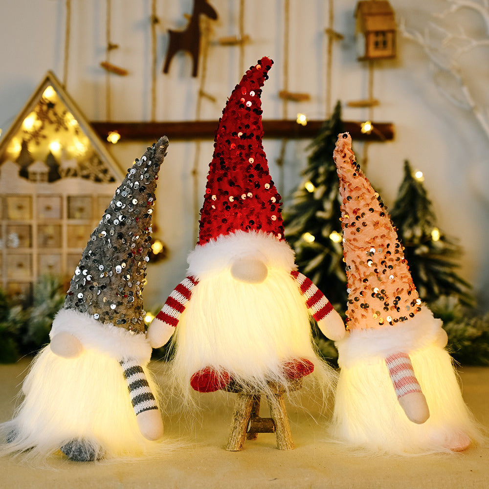 Light-Up Sequin Gnome Decoration
