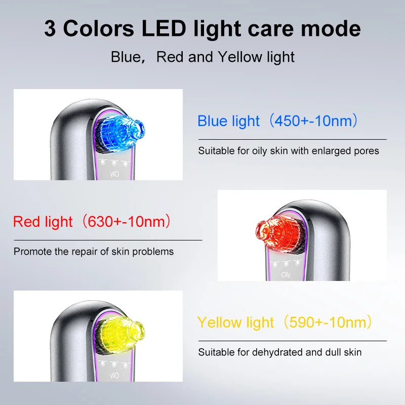 Professional 6 Suction Heads Facial Pore Blackhead Remover Vacuum - Face Cleaner and Blackhead Extractor for All Skin Types