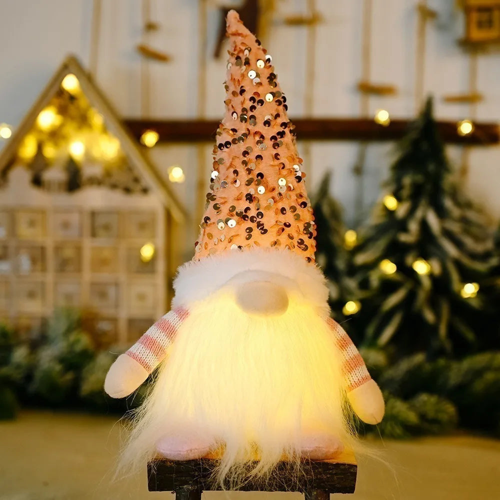 Light-Up Sequin Gnome Decoration