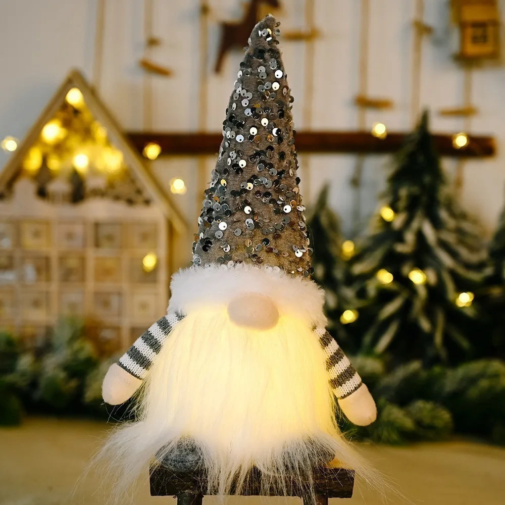 Light-Up Sequin Gnome Decoration