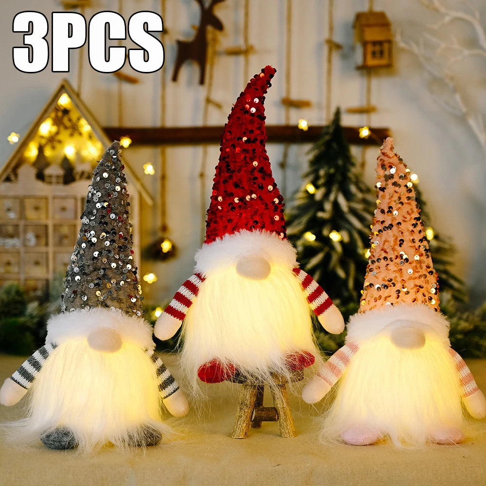 Light-Up Sequin Gnome Decoration