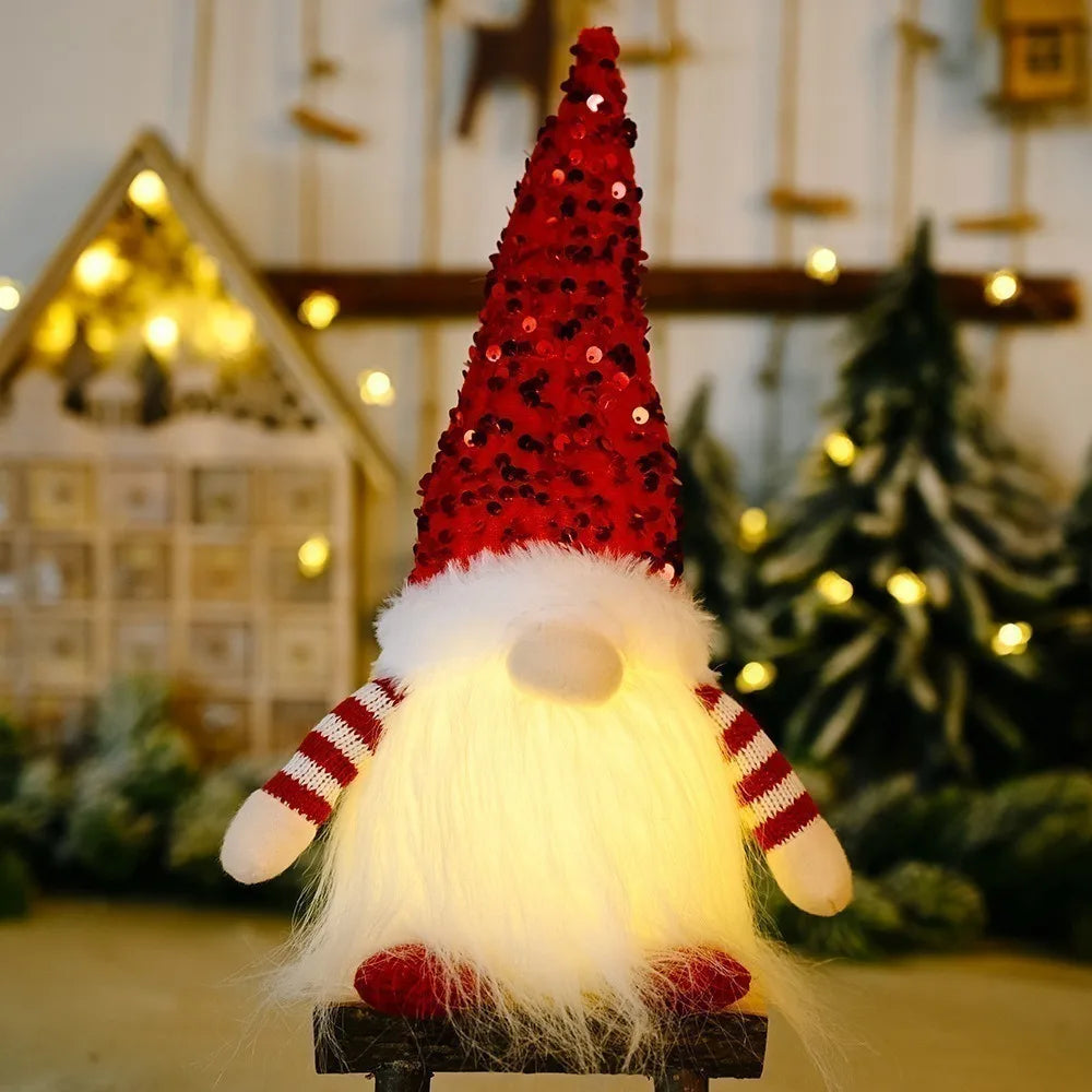 Light-Up Sequin Gnome Decoration