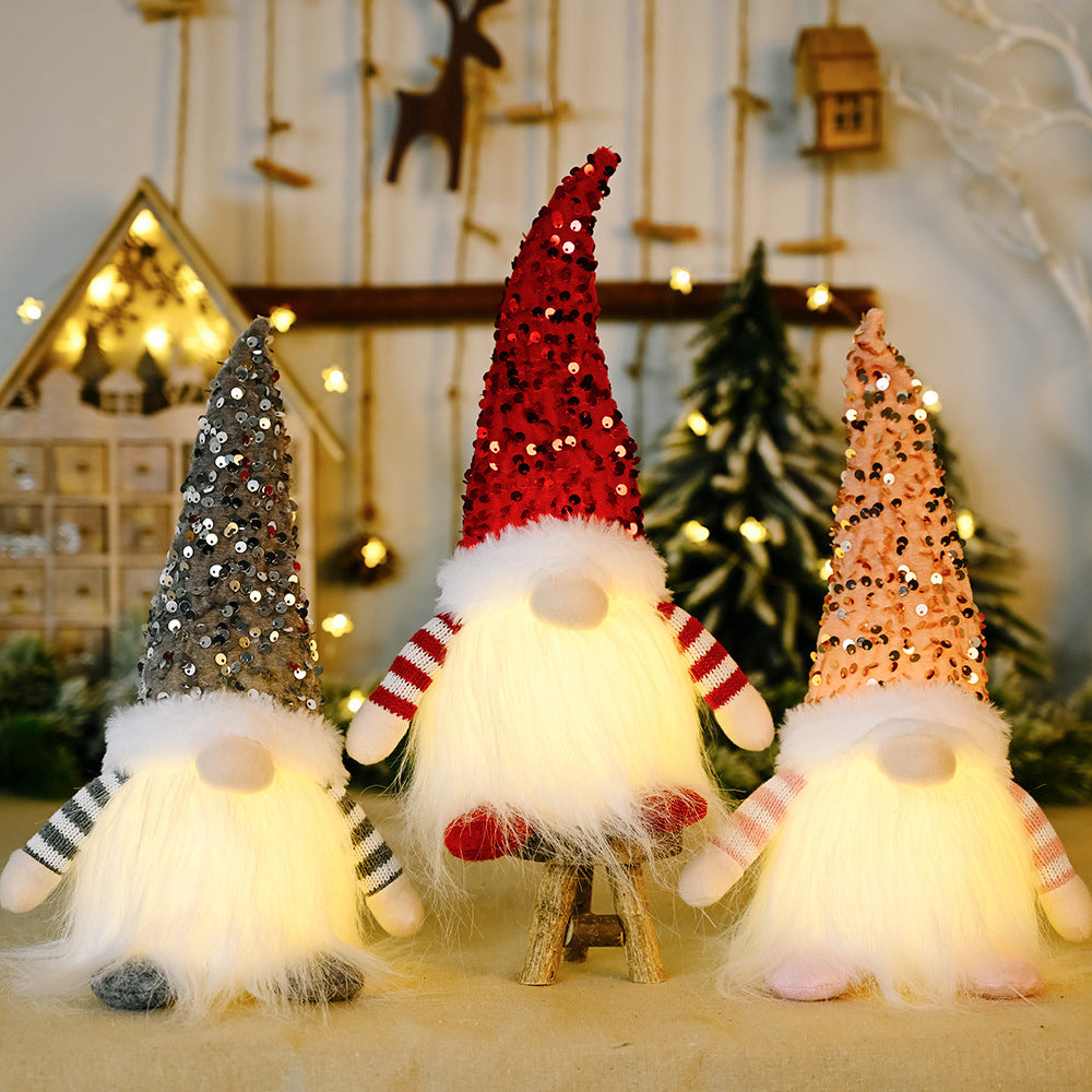 Light-Up Sequin Gnome Decoration