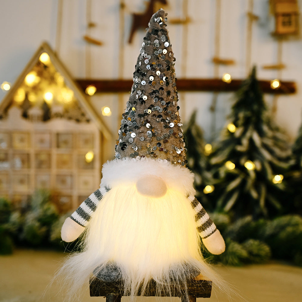 Light-Up Sequin Gnome Decoration
