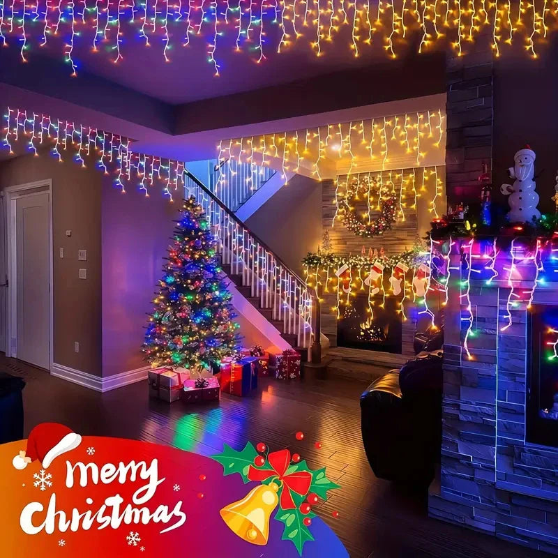 Solar Icicle LED Christmas Lights