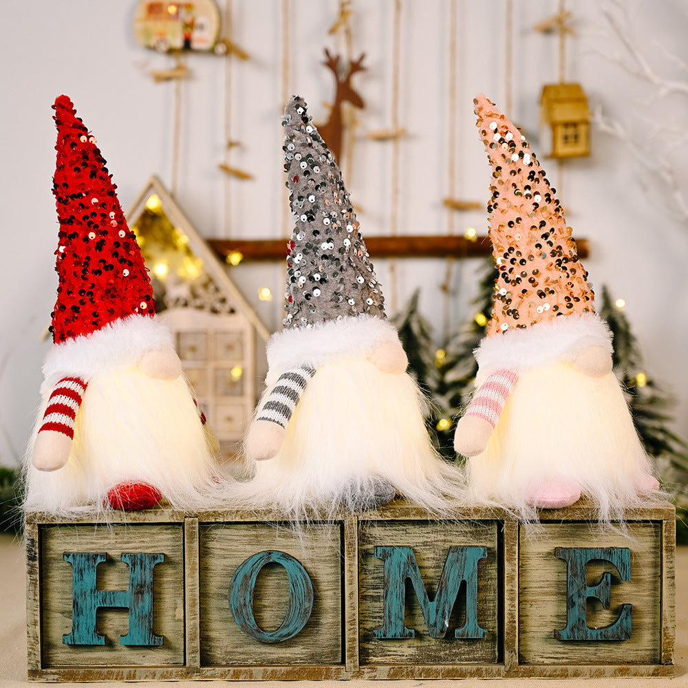 Light-Up Sequin Gnome Decoration