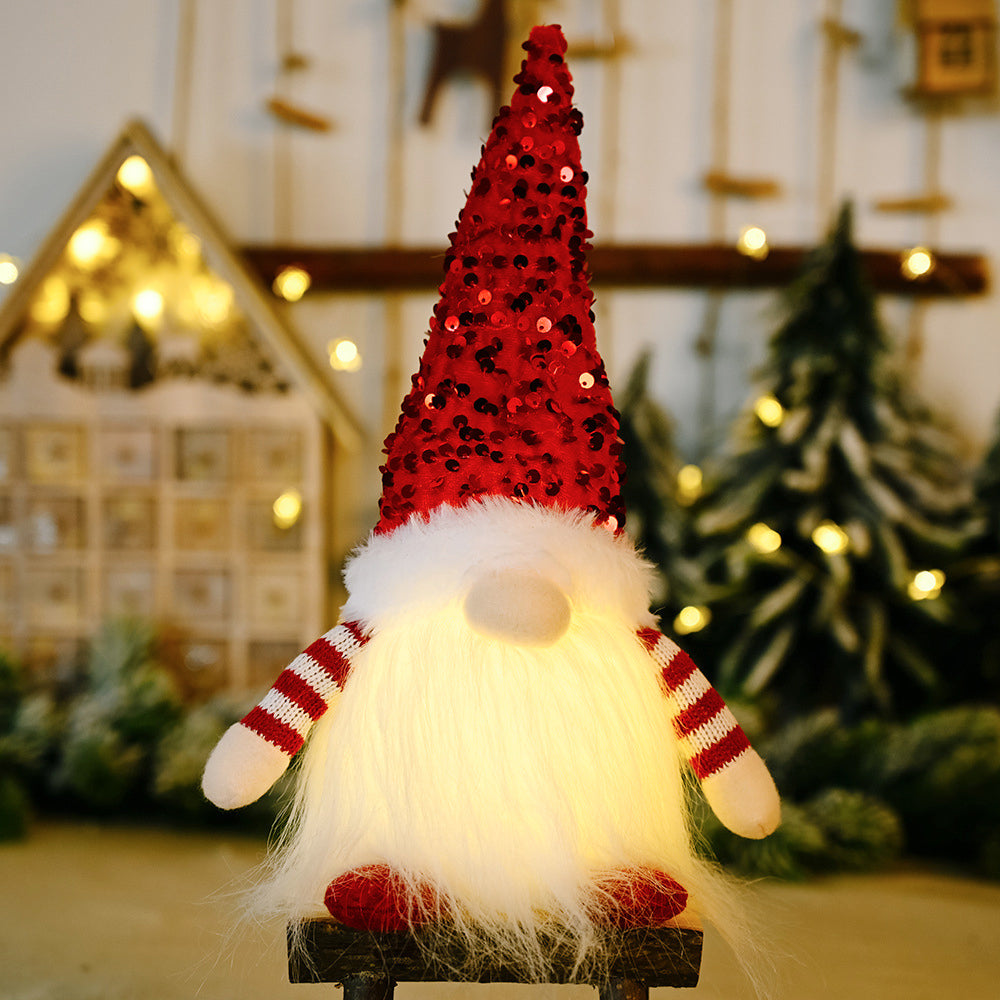 Light-Up Sequin Gnome Decoration