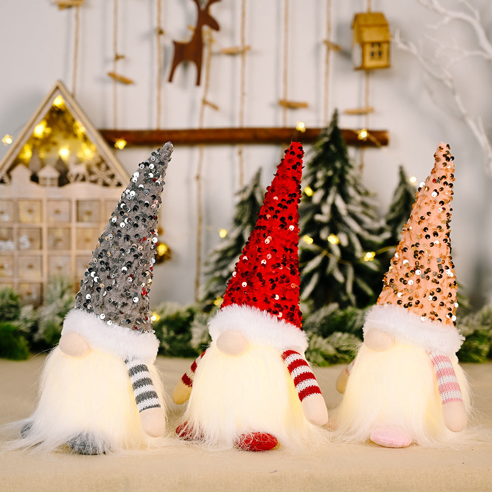 Light-Up Sequin Gnome Decoration